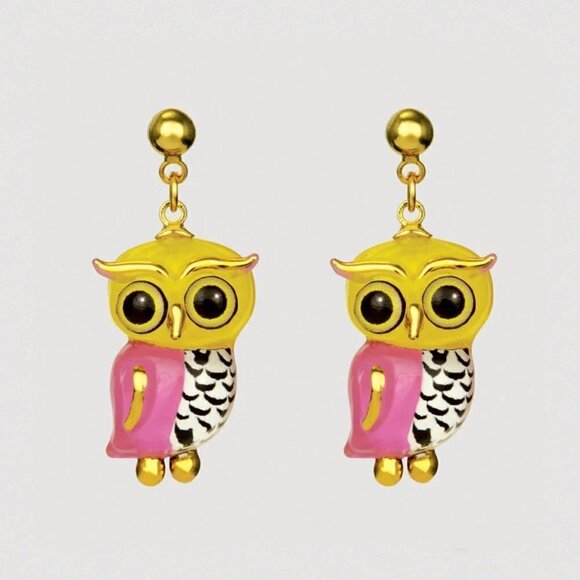 Glass Baron Jewelry - Glass Baron Owl Earrings in Gift Box